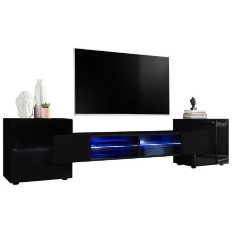 TV-Schrank Merano, Schwarz/Schwarz - 5